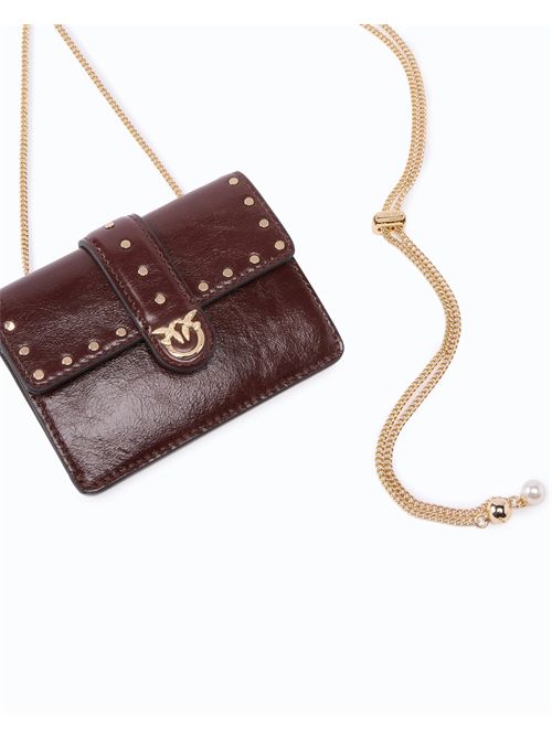 Portacarte Love Pocket in pelle con tracolla a catena PINKO | 107637A3LP/W34Y